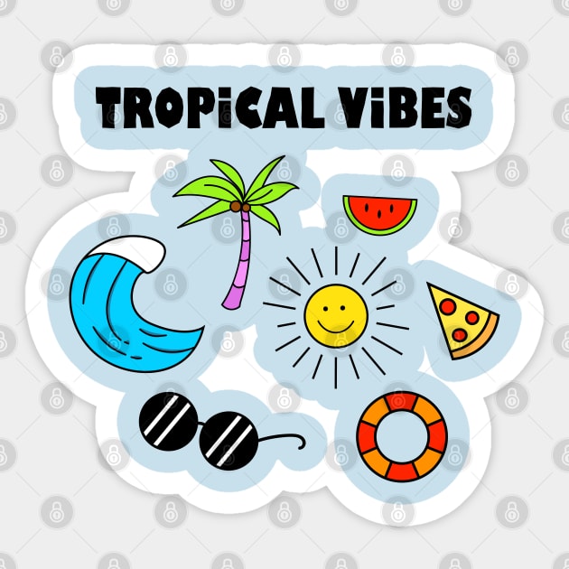 Tropical Vibes Sticker by technicolorable
